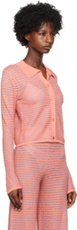 REMAIN Birger Christensen Orange Button-Up Cardigan