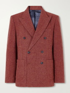 Portuguese Flannel - Double-Breasted Wool-Tweed Blazer - Red