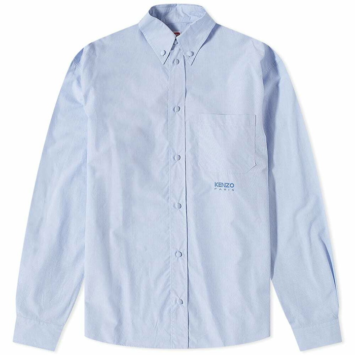 Photo: Kenzo Men's Logo Pocket Button Down Shirt in Sky Blue