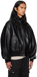System Black Herrington Faux-Leather Jacket