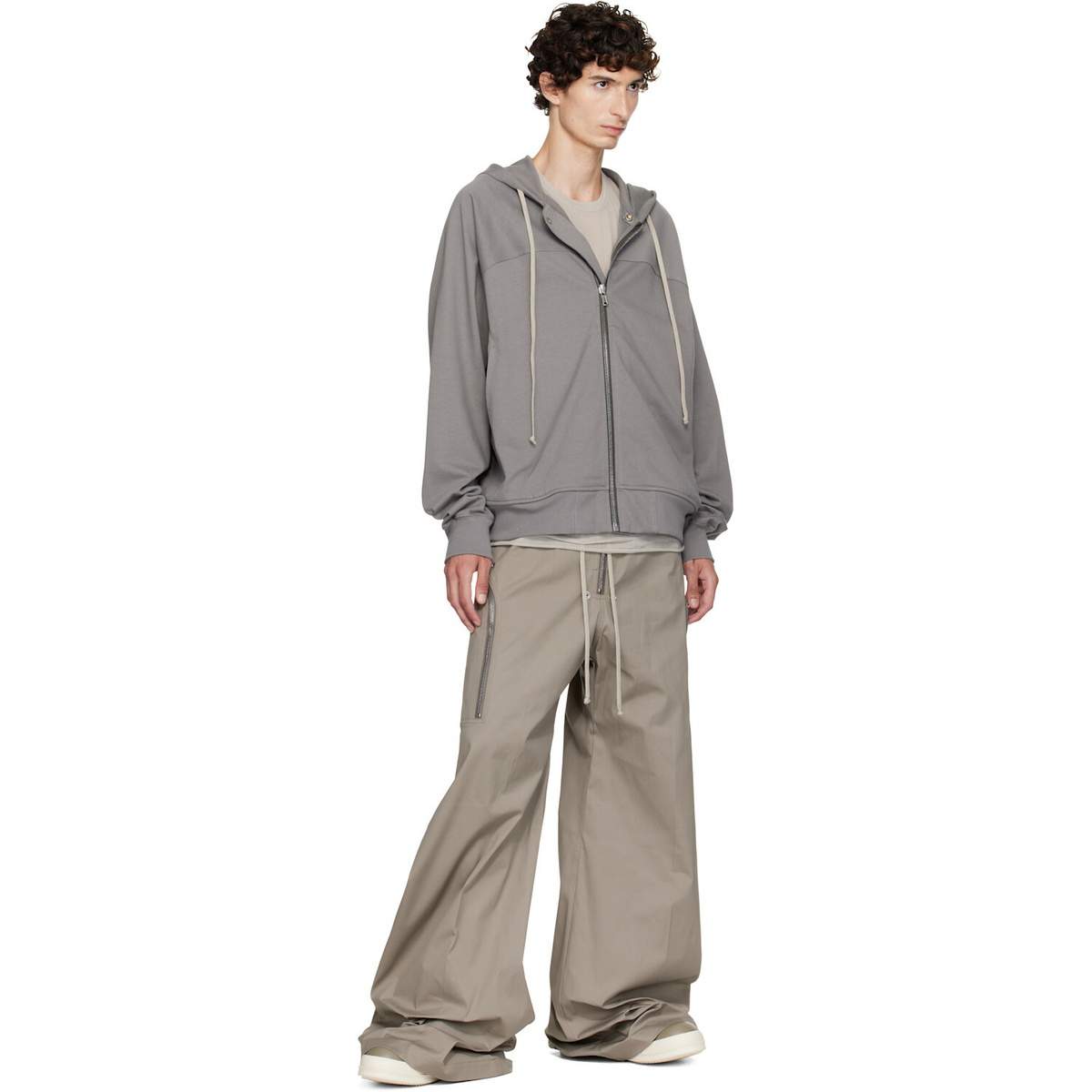 Rick Owens Gray Tower Windbreaker Hoodie