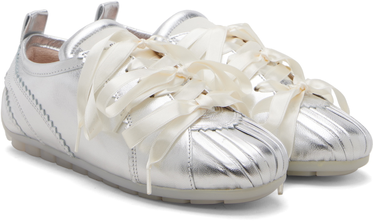 Simone Rocha Silver Ballerina Grip Sneakers