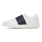 Valentino White and Blue Valentino Garavani Open Sneakers