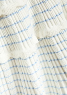 Loveshackfancy Elisavette Striped Pointelle Knit Mini Dress White And Blue