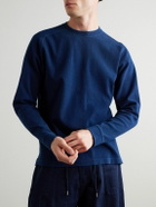 Blue Blue Japan - Indigo-Dyed Ribbed Stretch-Cotton Jersey Sweatshirt - Blue