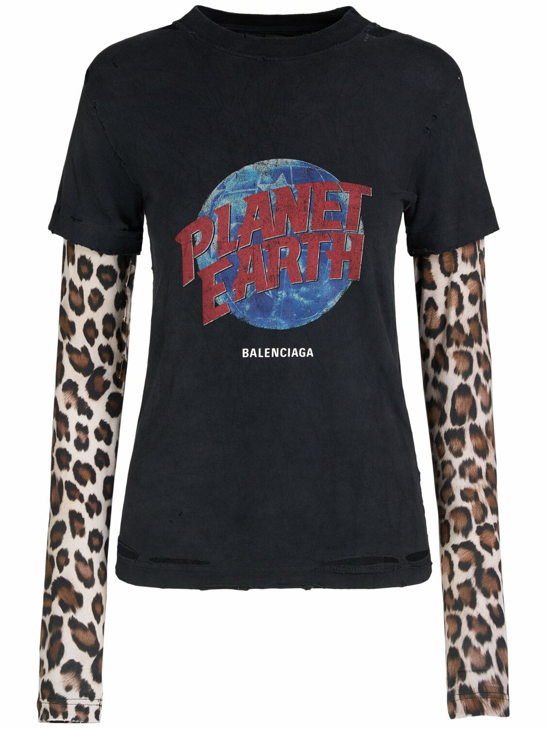 BALENCIAGA PLANET EARTH DOUBLE SLEEVE ロンT ロゴ 長袖 BALENCIAGA Planet Earth Double Sleeve T-shirt Balenciaga