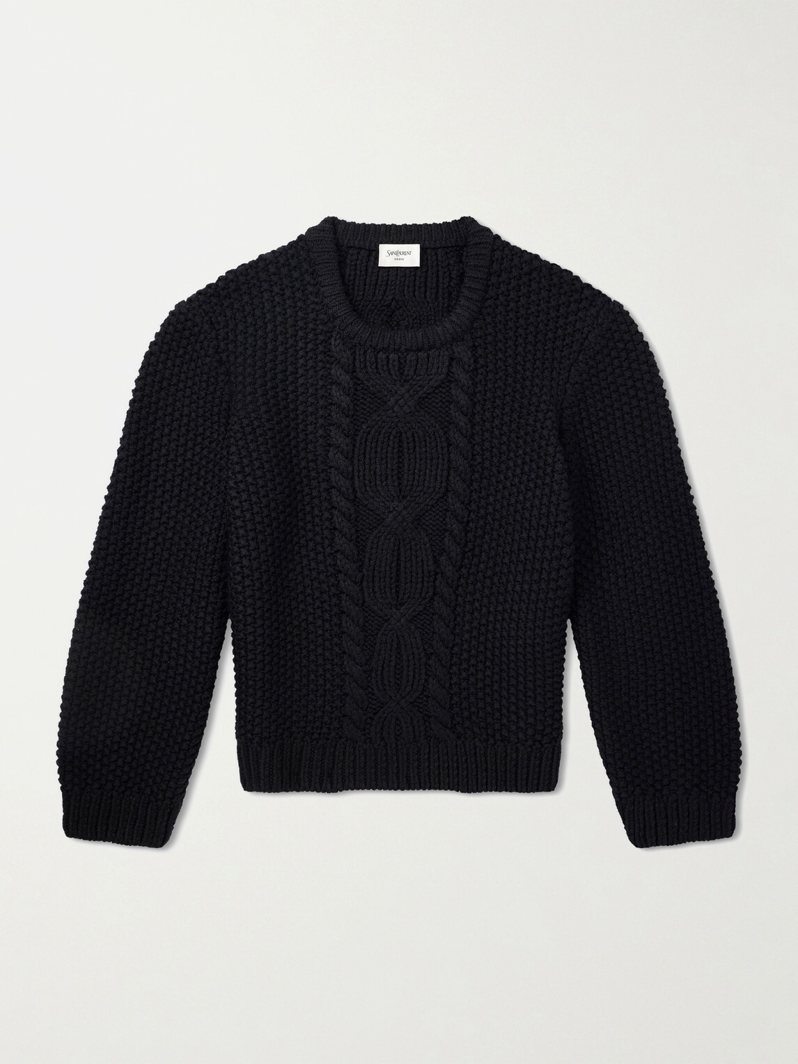 SAINT LAURENT - Knitted Wool Sweater - Black