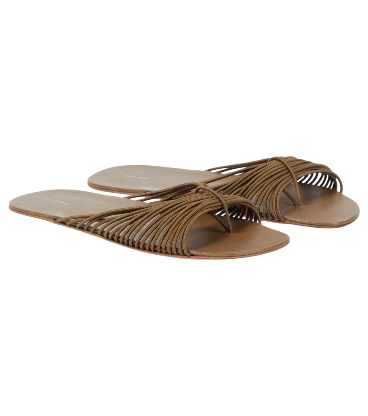 サンダル・ミュール The Row Milla satin slides Milla satin slides in black - The Row | Mytheresa