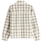 MKI Men's Box Dress Shirt in Off White Check