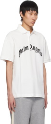 Palm Angels White Curved Logo Polo