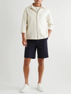 Mr P. - Washed Striped Cotton-Blend Twill Overshirt - Neutrals