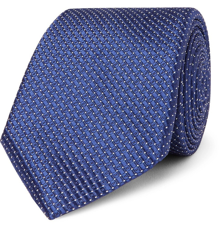 Photo: Canali - 8cm Metallic Silk-Jacquard Tie - Men - Navy