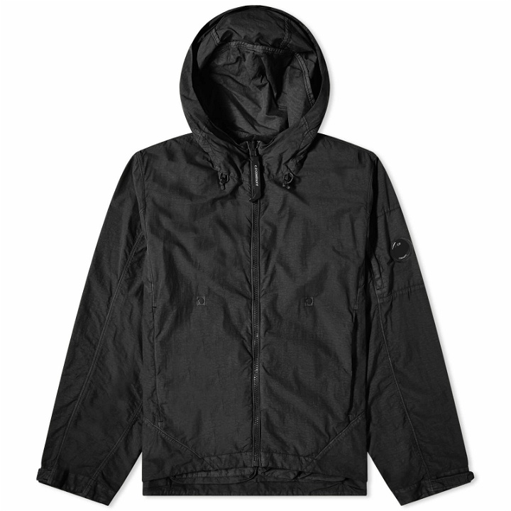 Photo: C.P. Company Men's Flatt Nylon Reversible Hooded Jacket in Black