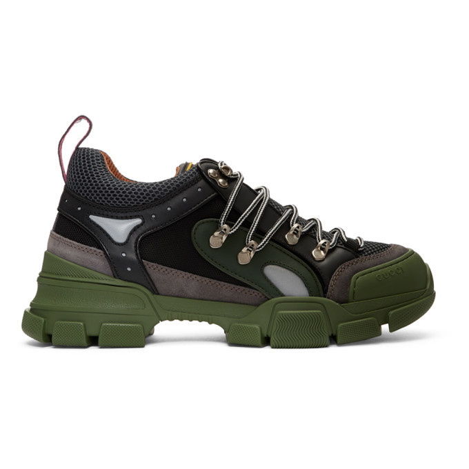 Photo: Gucci Green and Grey Flashtrek Sneakers