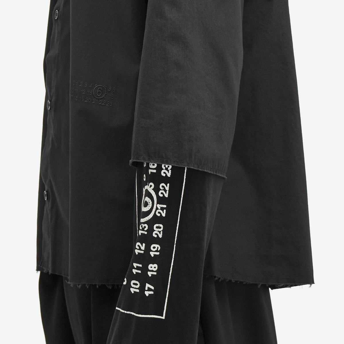 超美品 MM6 Maison Margiela Layered Shirt MM6 Maison Margiela Black Layered Long Sleeve T-Shirt MM6