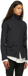 Sulvam Black Over-Lapping Zip-Up Sweatshirt