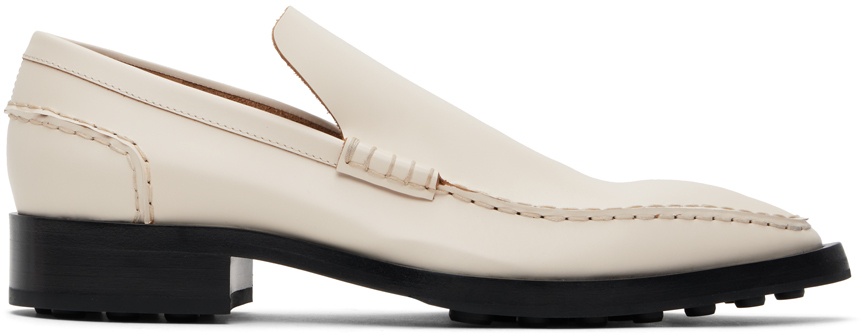 Photo: Jil Sander White Pointed Toe Loafers