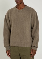 Jil Sander Ribbed-knit Wool Jumper Brown Light