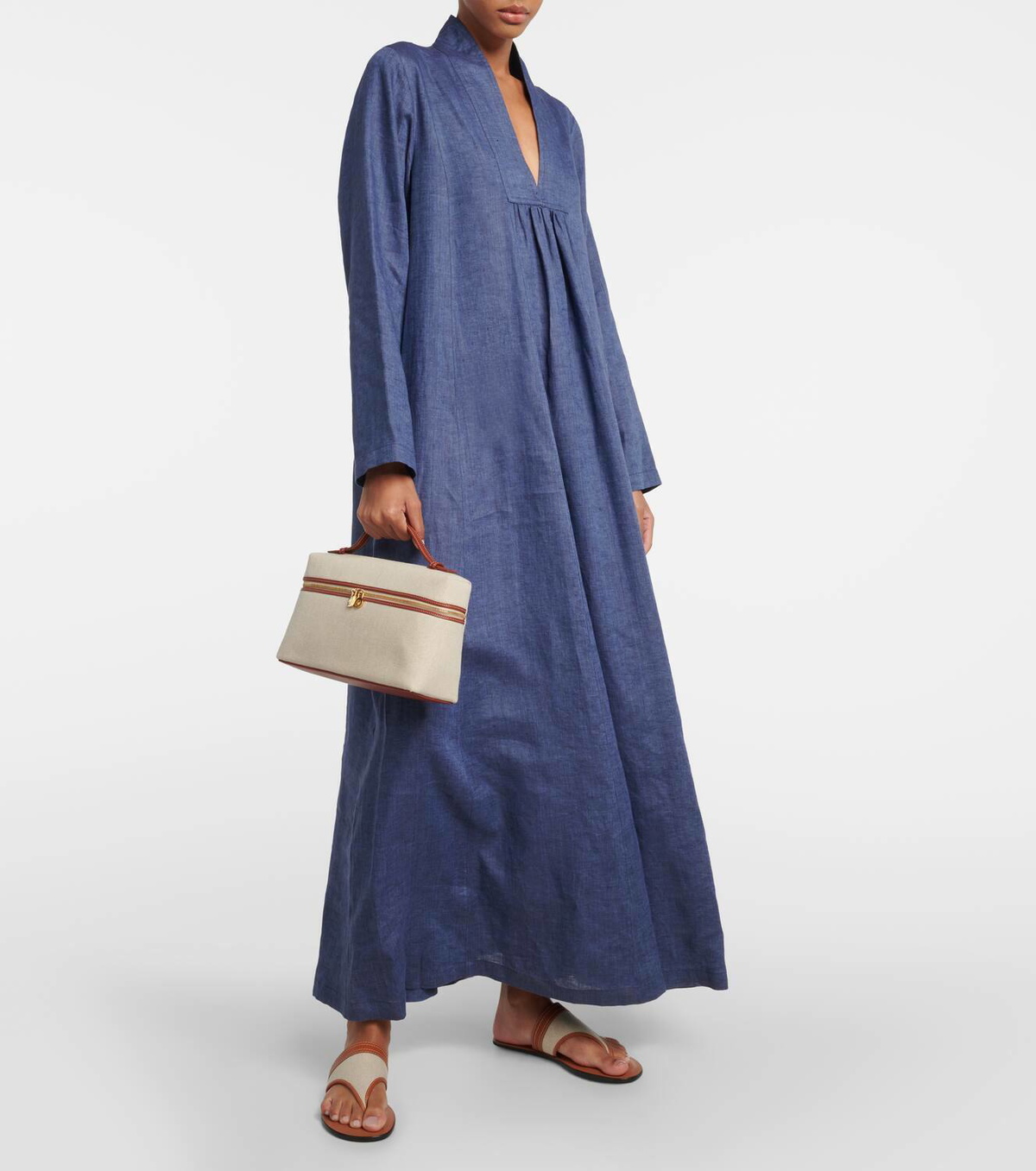 ロロピアーナ Lolo Piana イタリア製 100% lino リネン100 Loro Piana Linen kaftan Loro Piana