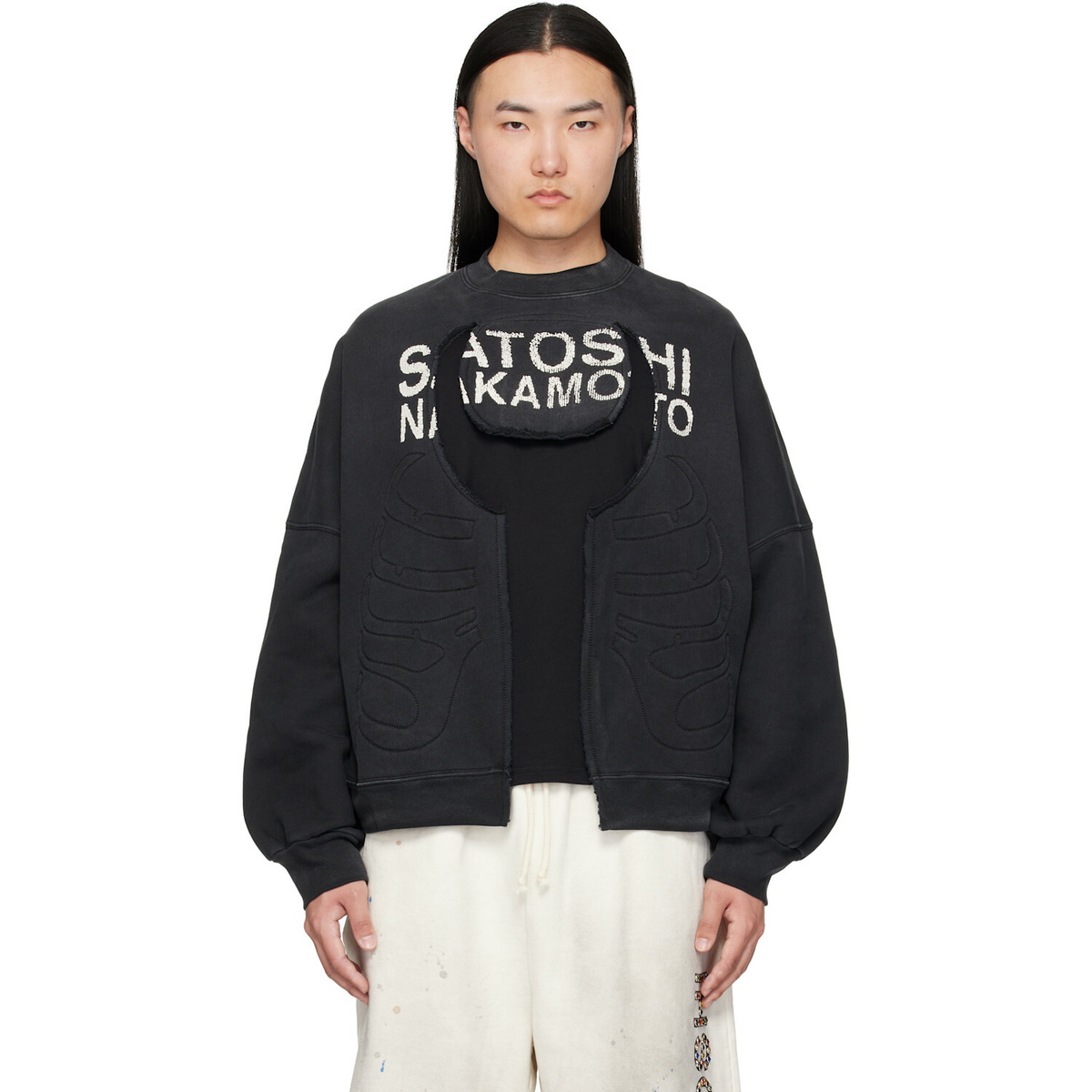 Satoshi Nakamoto Black Bone Crewneck Sweatshirt