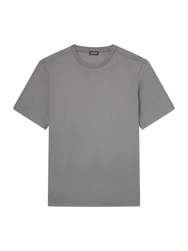 Photo: Zegna - Cotton-Jersey T-Shirt - Brown