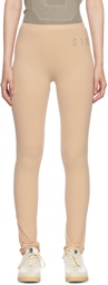 MM6 Maison Margiela Beige Studded Leggings