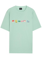 PS Paul Smith In A Row Printed Cotton T-shirt Green