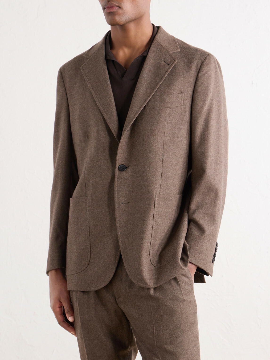 Rubinacci - Virgin Wool-Flannel Suit Jacket - Brown