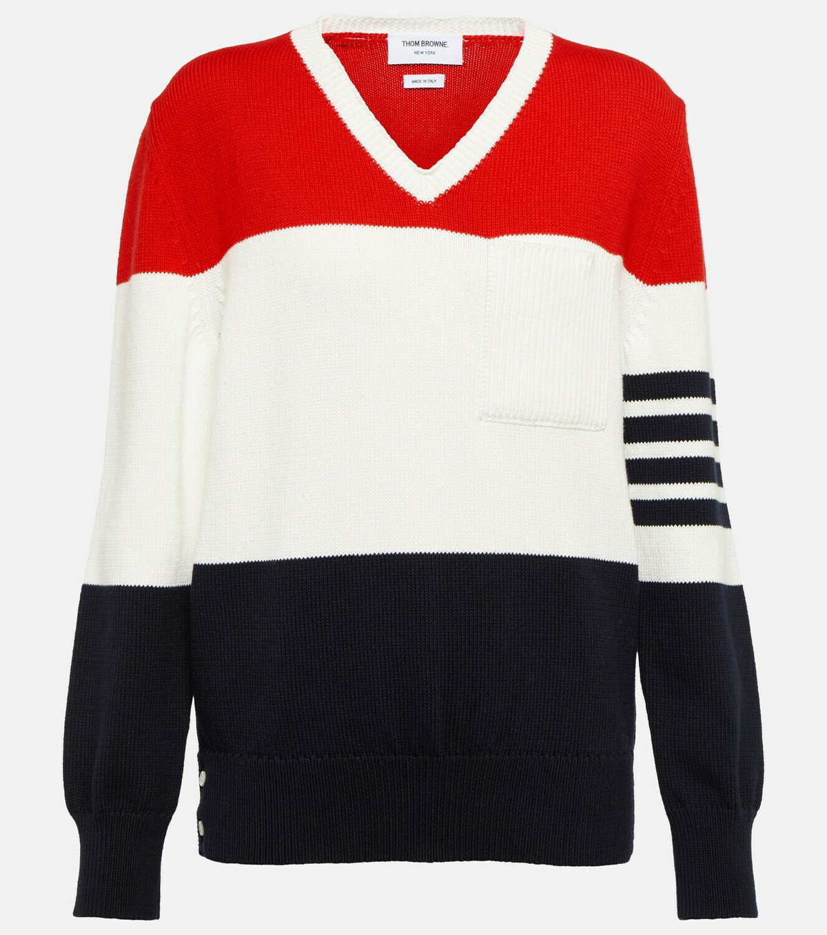 Thom Browne - Striped intarsia cotton sweater