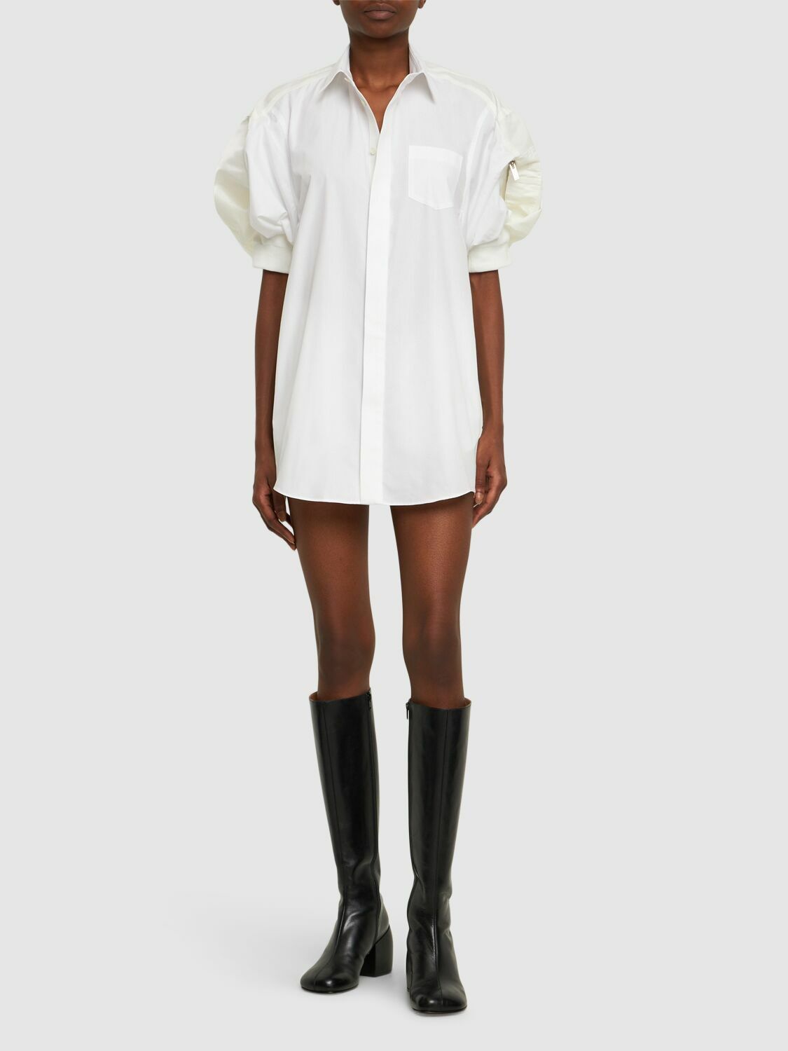 SACAI - Cotton Poplin & Nylon Twill Mini Dress Sacai SACAI - Cotton Poplin & Nylon Twill Mini Dress Sacai
