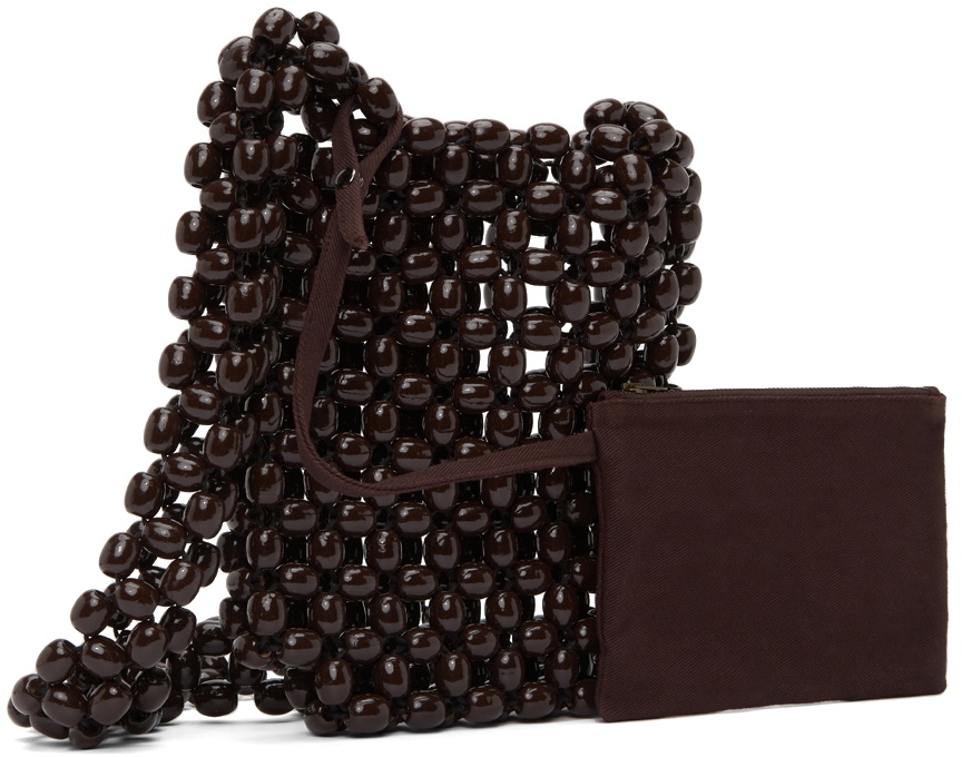 Lemaire Brown Wood Pearl Bag Lemaire