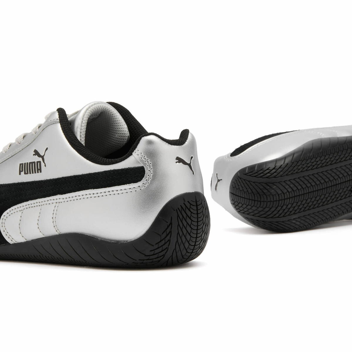 Puma Speedcat Metallic Sneaker in Silver/Black