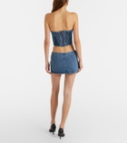 Magda Butrym Floral-appliqué denim miniskirt