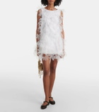 Susan Fang Floral-appliqué tulle minidress