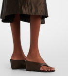 JUDE Yaga leather wedge thong sandals