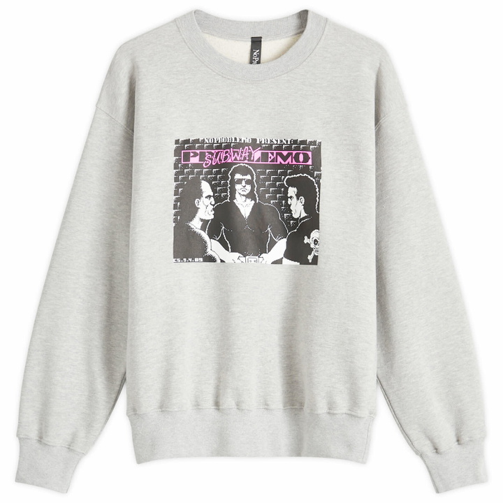Photo: No Problemo Men's Subway Crew Sweatshirt in Grey Marl