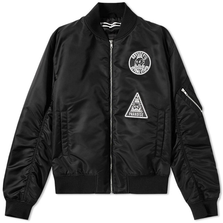 Photo: McQ by Alexander McQueen Logo Patch MA-1 Bomber Jacket Black