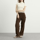 Nothing Written Women's Corduroy Carpenter Pants in Dark Brown