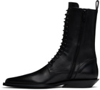 Ann Demeulemeester Black Ise Pointy Micro Heel Lace-Up Boots