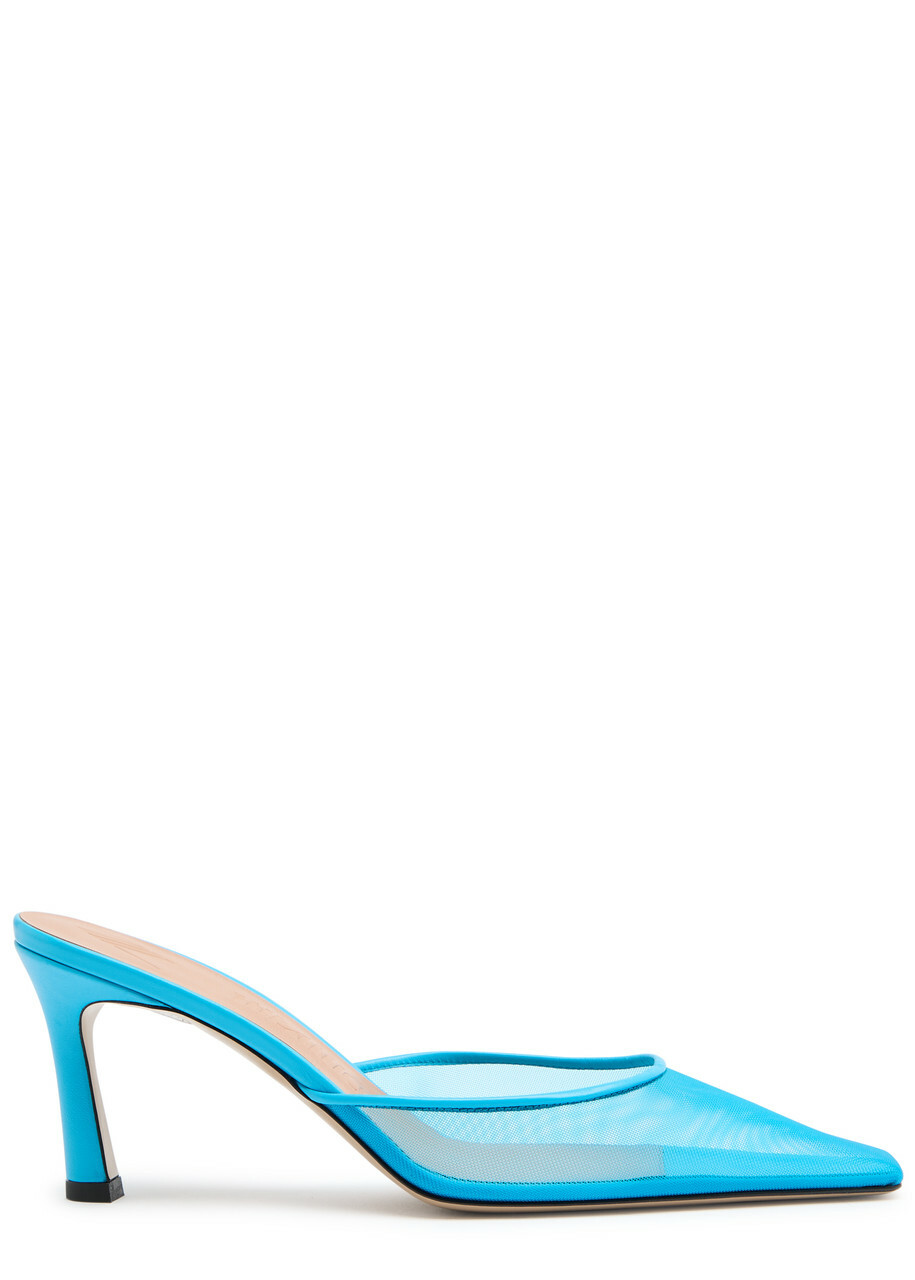 The Attico Juno 75 Mesh Mules Light Blue The Attico