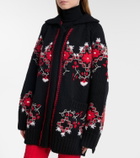 Moncler Grenoble Embroidered wool-blend cardigan