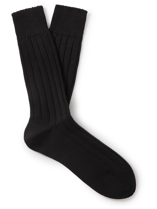 Photo: TOM FORD - Ribbed Cashmere Socks - Black