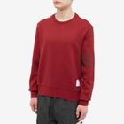 Thom Browne Men's Crew Neck Sweat in Dark Red