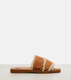 Chloé Woody logo suede slides