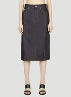 Alexander McQueen Contrast Stitching Denim Skirt