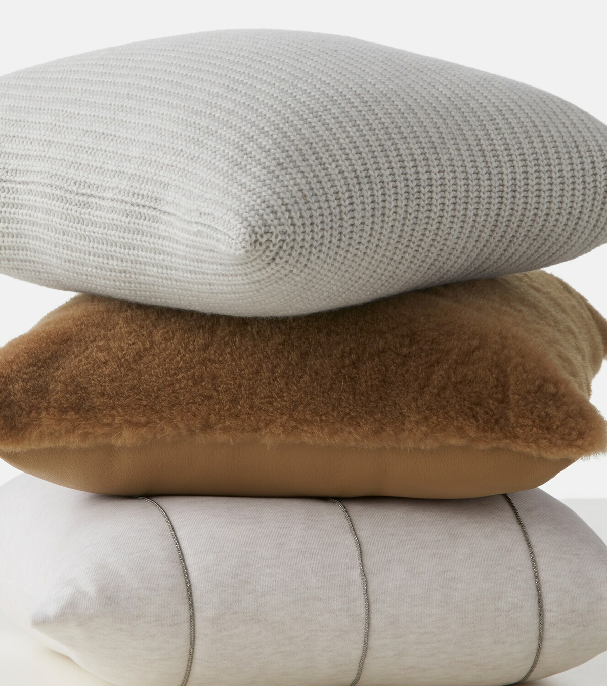 Brunello Cucinelli - Shearling and leather cushion