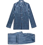 Derek Rose - Brindisi Striped Silk Pyjama Set - Men - Navy
