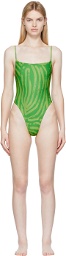 Simon Miller Green Linkky One-Piece Bikini Swimsuit