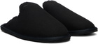 BOSS Black Faux-Shearling-Lined Slippers