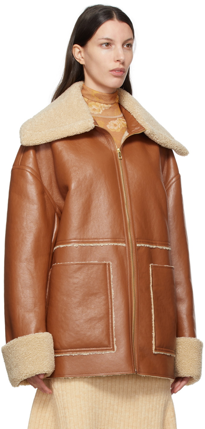 nanushka beryl faux shearling jacket